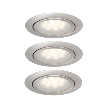 Paulmann Möbel EBL Set LED 3x1W 12VA 230/12V 65mm Eisen gebürstet/Metall