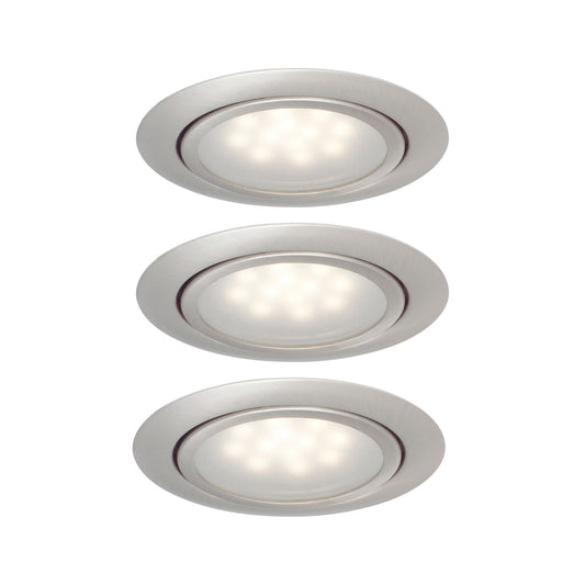 Paulmann Möbel EBL Set LED 3x1W 12VA 230/12V 65mm Eisen gebürstet/Metall
