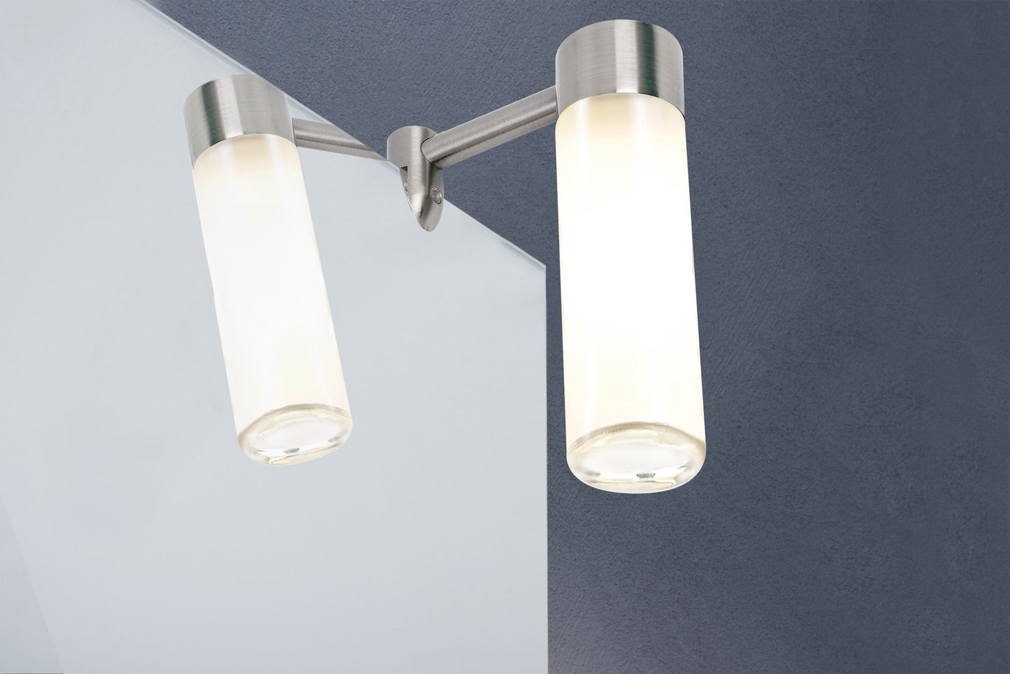 Paulmann Galeria Vitrino LED Spiegelleuchte 1x2,2 G9 Eisen gebürstet/Opal 230V Metall/Glas