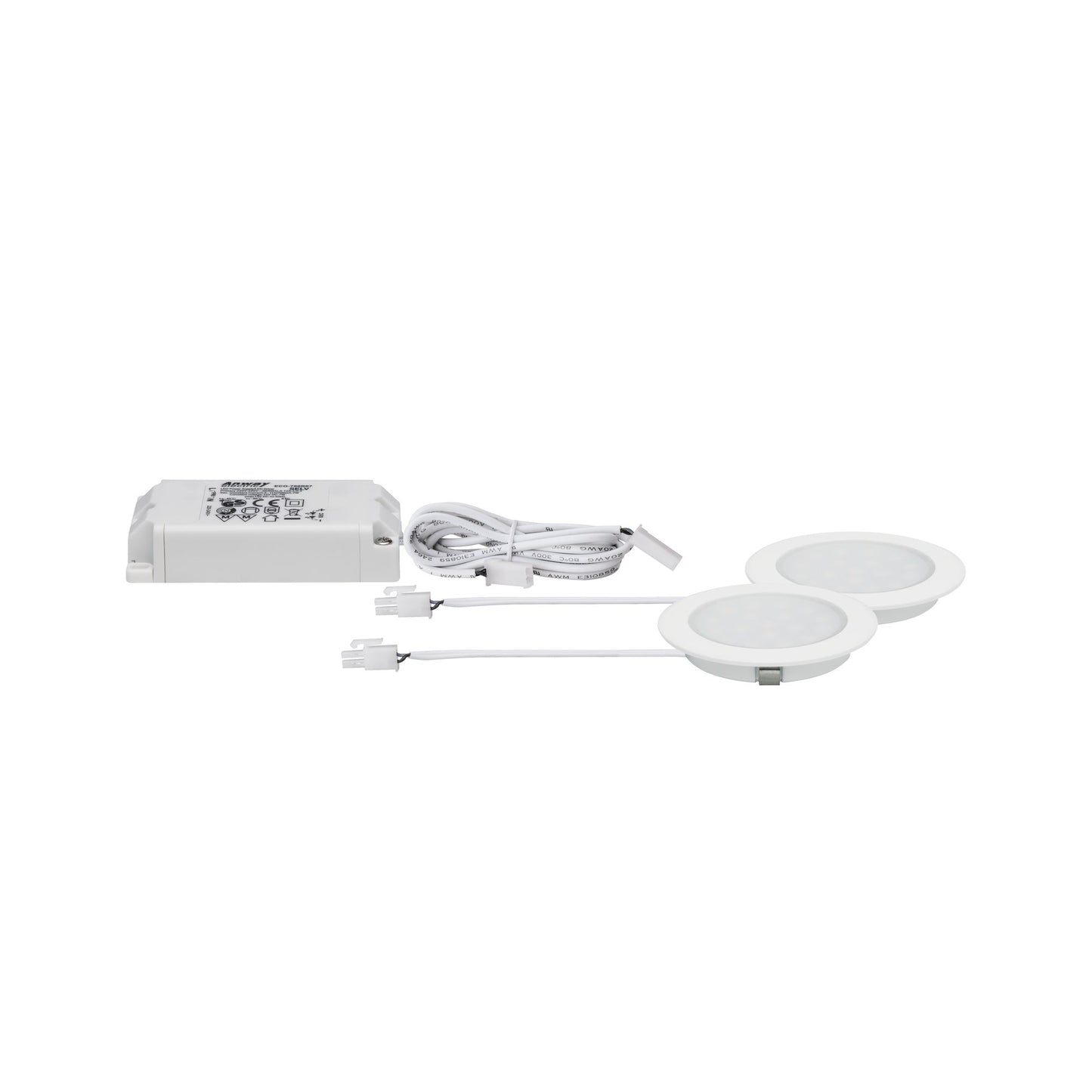 Paulmann Möbel EBL Set rund LED 2x2,5W 6VA 230/12V 3000K Weiß matt/Alu