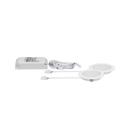 Paulmann Möbel EBL Set rund LED 2x2,5W 6VA 230/12V 3000K Weiß matt/Alu