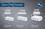 Paulmann Clever Connect Trafo max.24W 12V DC incl 4fach Verteiler Weiß