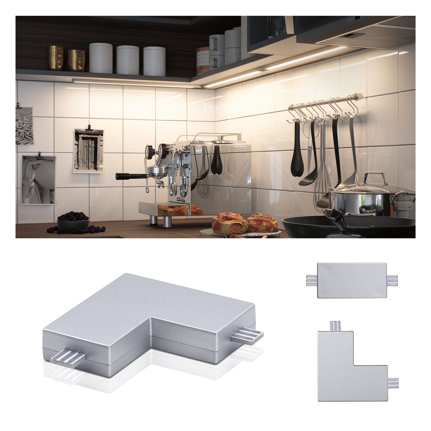 Paulmann Clever Connect Eck-Verbinder Barre 12V Chrom matt/Kunststoff