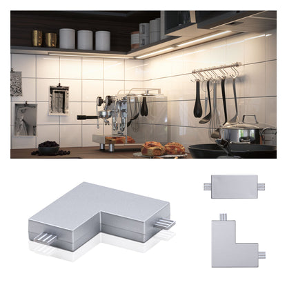 Paulmann Clever Connect Eck-Verbinder Barre 12V Chrom matt/Kunststoff