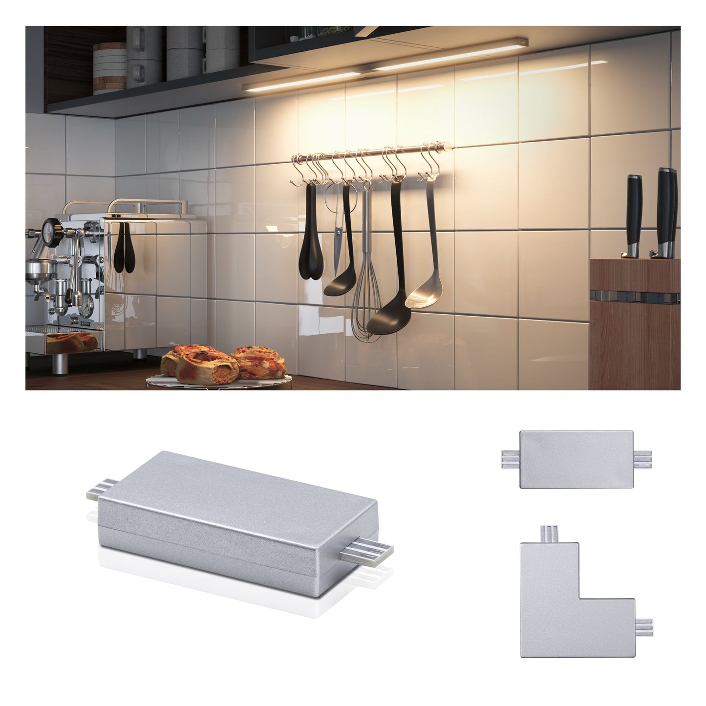 Paulmann Clever Connect Linien-Verbinder Barre 12V Chrom matt/Kunststoff