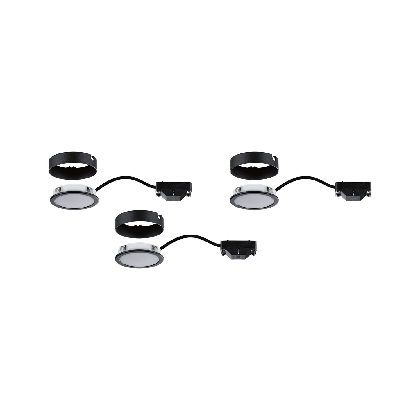 Paulmann Möbel Set Pukk 3x3W 210lm 12/230V 2700K Kunststoff/Schwarz