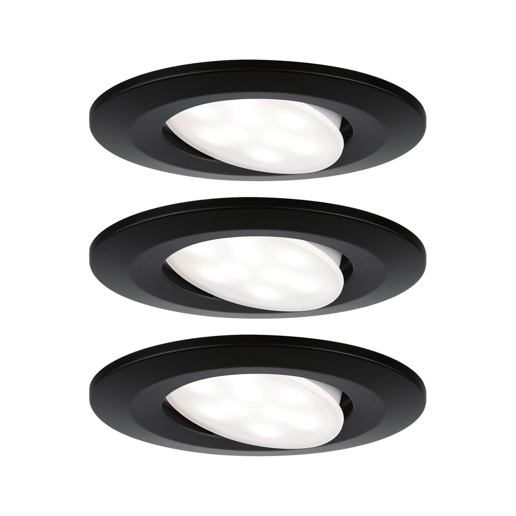 Paulmann EBL Set Calla IP65 rund schwenkbar LED 3x680lm 4000K 6W 230V schwarz matt