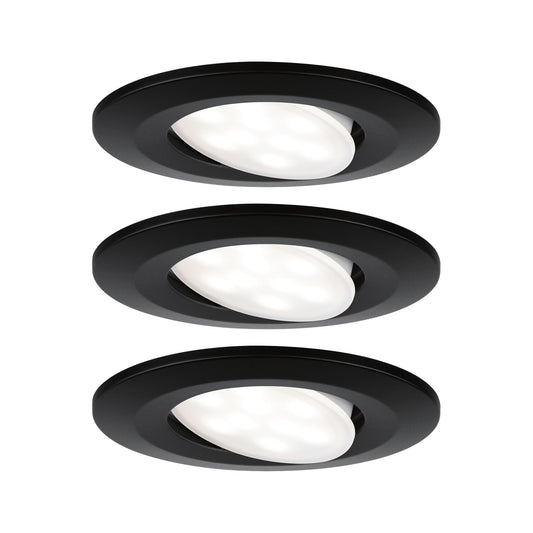 Paulmann EBL Set Calla IP65 rund schwenkbar LED 3x680lm 4000K 6W 230V schwarz matt