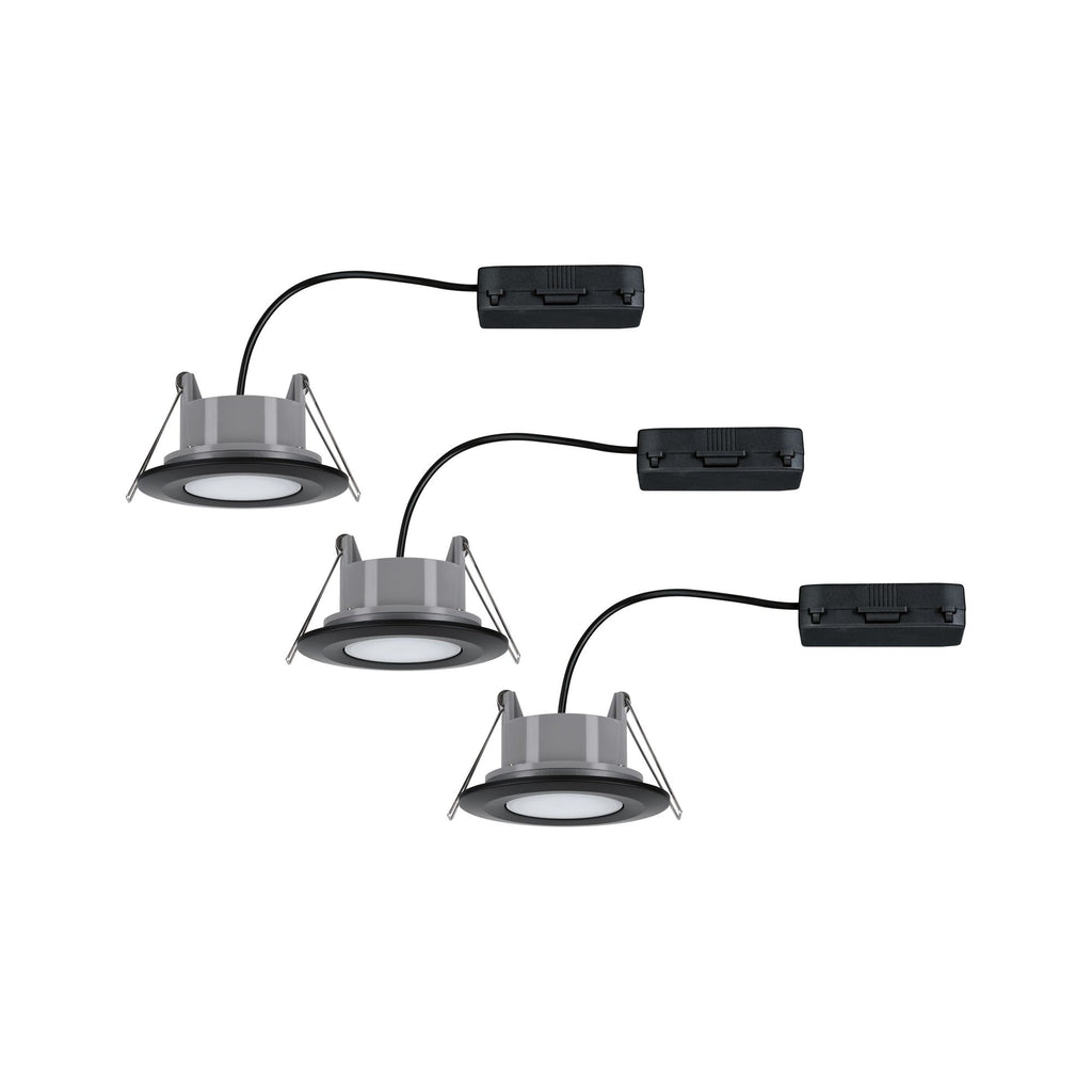 Paulmann EBL Set Calla IP65 rund schwenkbar LED 3x680lm 4000K 6W 230V schwarz matt