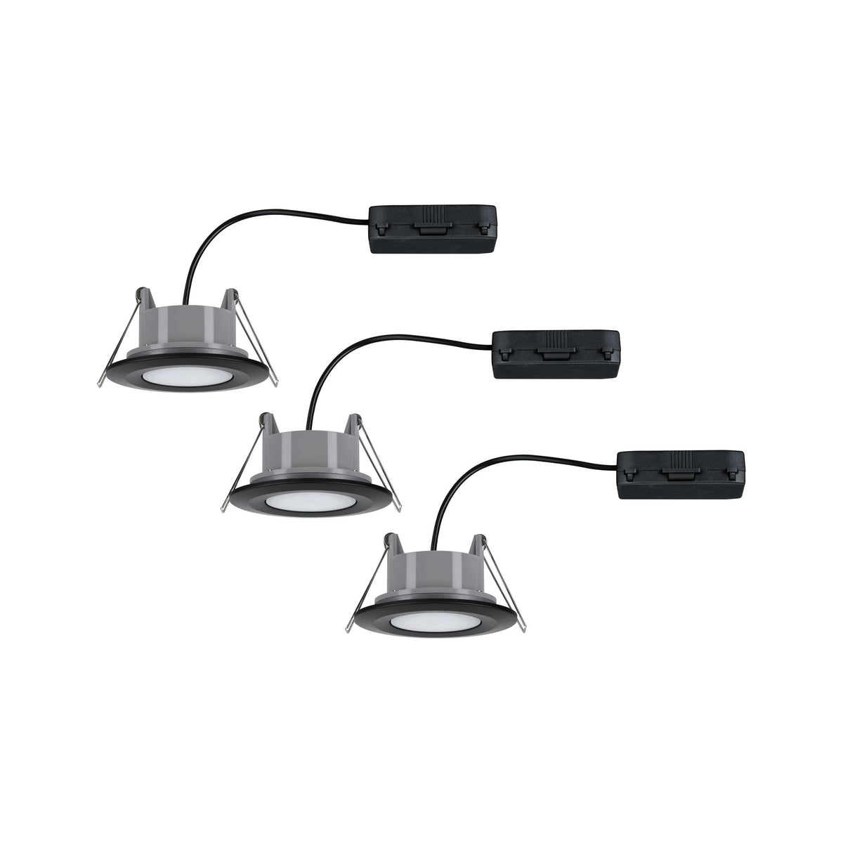 Paulmann EBL Set Calla IP65 rund schwenkbar LED 3x680lm 4000K 6W 230V schwarz matt