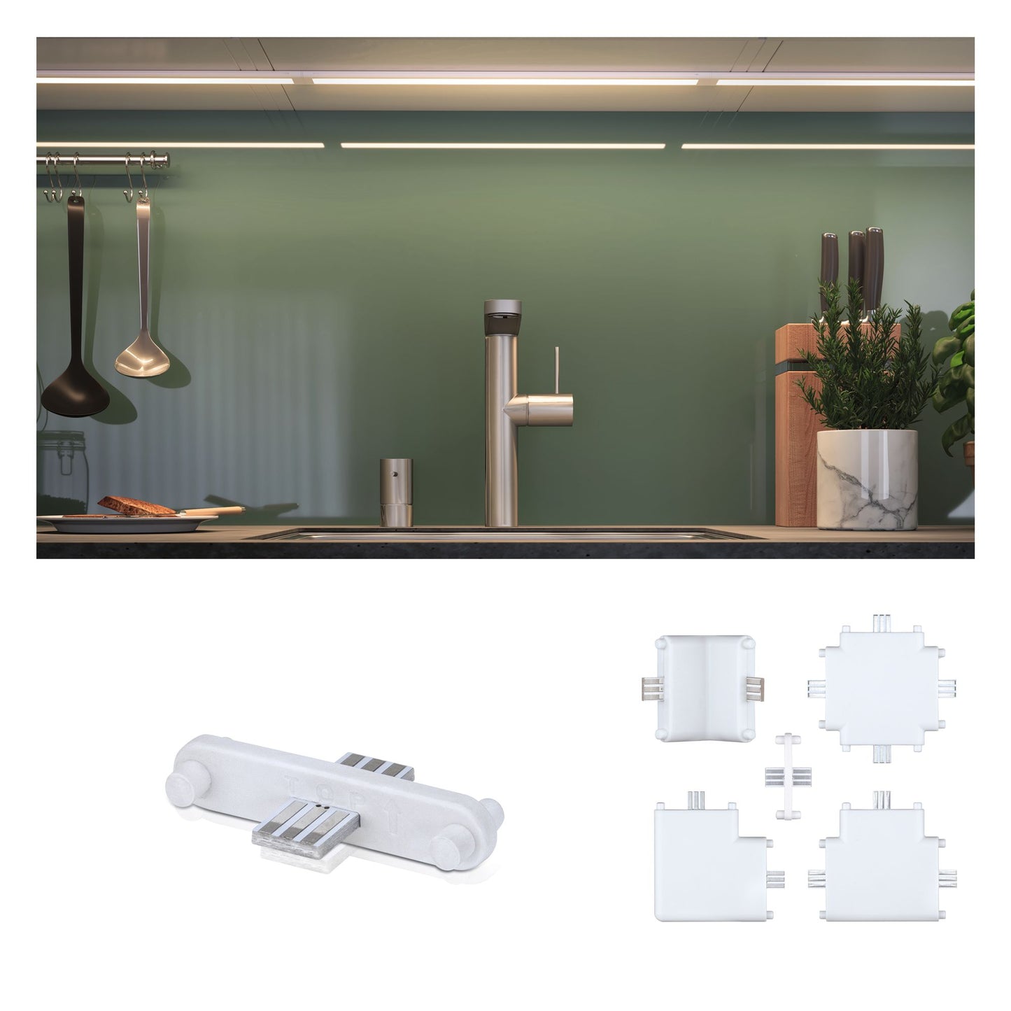 Paulmann Clever Connect Linien-Verbinder Border 12V Weiß matt/Kunststoff