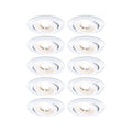 Paulmann LED Einbauleuchte  10er-Set schwenkbar rund 82mm 70°  10x4,8W 10x450lm 230V  3000K Weiß