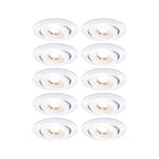 Paulmann LED Einbauleuchte  10er-Set schwenkbar rund 82mm 70°  10x4,8W 10x450lm 230V  3000K Weiß