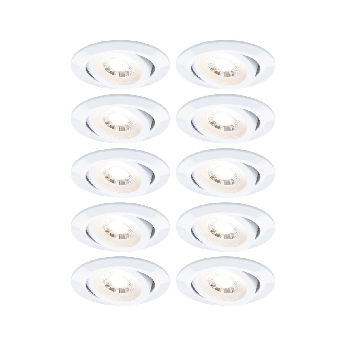 Paulmann LED Einbauleuchte  10er-Set schwenkbar rund 82mm 70°  10x4,8W 10x450lm 230V  3000K Weiß