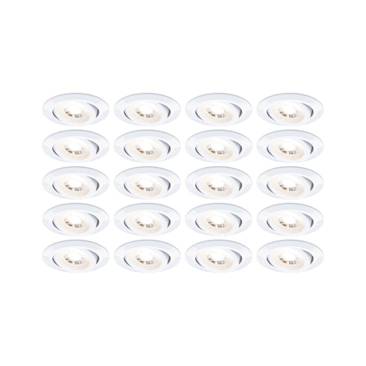 Paulmann LED Einbauleuchte  20er-Set schwenkbar rund 82mm 70°  20x4,8W 20x450lm 230V  3000K Weiß