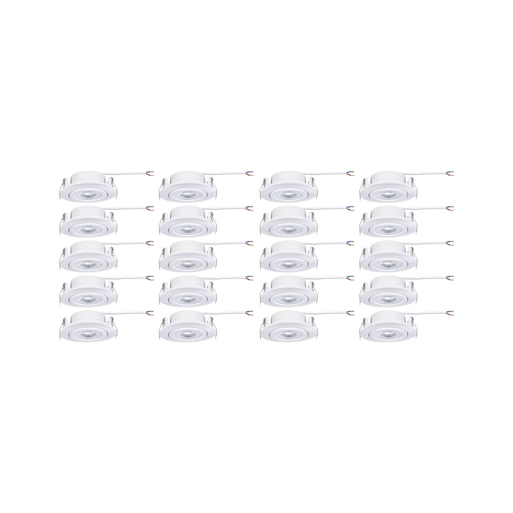 Paulmann LED Einbauleuchte  20er-Set schwenkbar rund 82mm 70°  20x4,8W 20x450lm 230V  3000K Weiß
