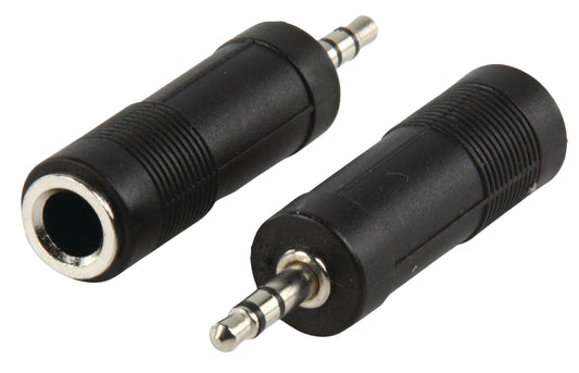 Valueline Stereo-Audio-Adapter 3.5 mm male - 6.35 mm female Schwarz