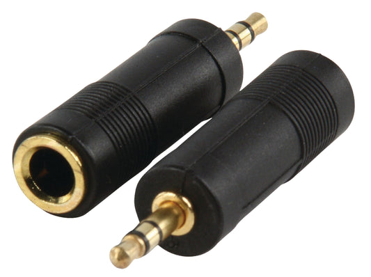 Valueline Stereo-Audio-Adapter 3.5 mm male - 6.35 mm female Schwarz