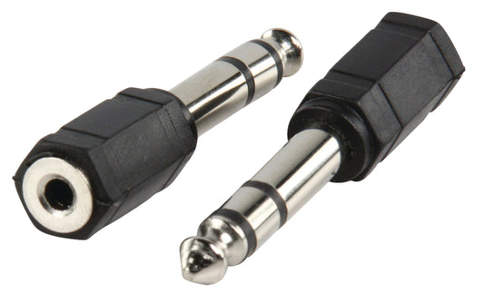 Valueline Stereo-Audio-Adapter 6.35 mm male - 3.5 mm female Schwarz