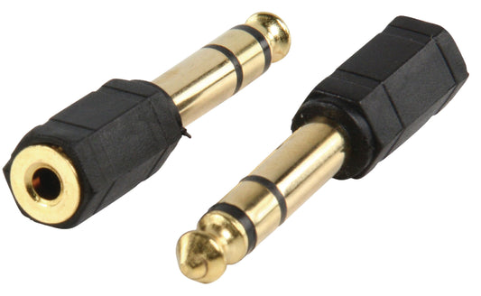 Valueline Stereo-Audio-Adapter 6.35 mm male - 3.5 mm female Schwarz