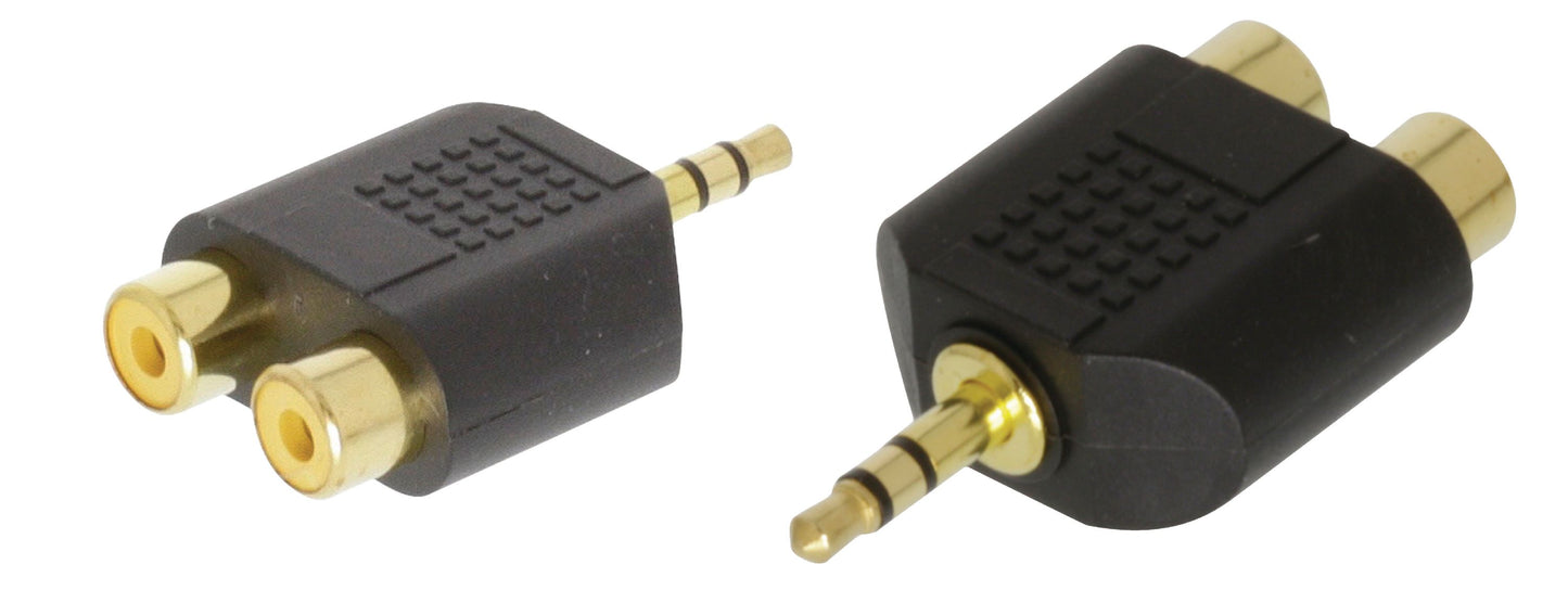 Valueline Stereo-Audio-Adapter 3.5 mm male - 2x RCA female Schwarz