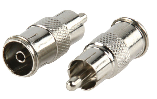 Valueline Mono-Audio-Adapter RCA male - Koax-Kupplung Silber