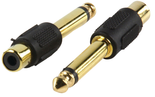 Valueline Mono-Audio-Adapter 6.35 mm male - RCA female Schwarz