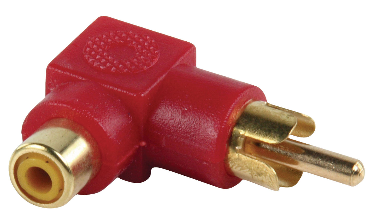 Valueline Stereo-Audio-Adapter 90° abgewinkelt RCA male - RCA female Rot