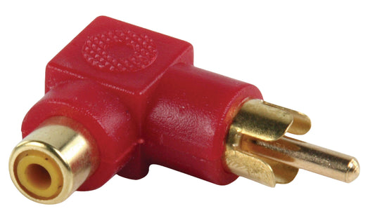Valueline Stereo-Audio-Adapter 90° abgewinkelt RCA male - RCA female Rot