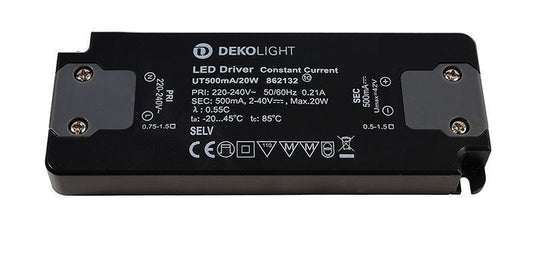 Deko-Light FLAT, CC, UT500mA/20W  Schwarz