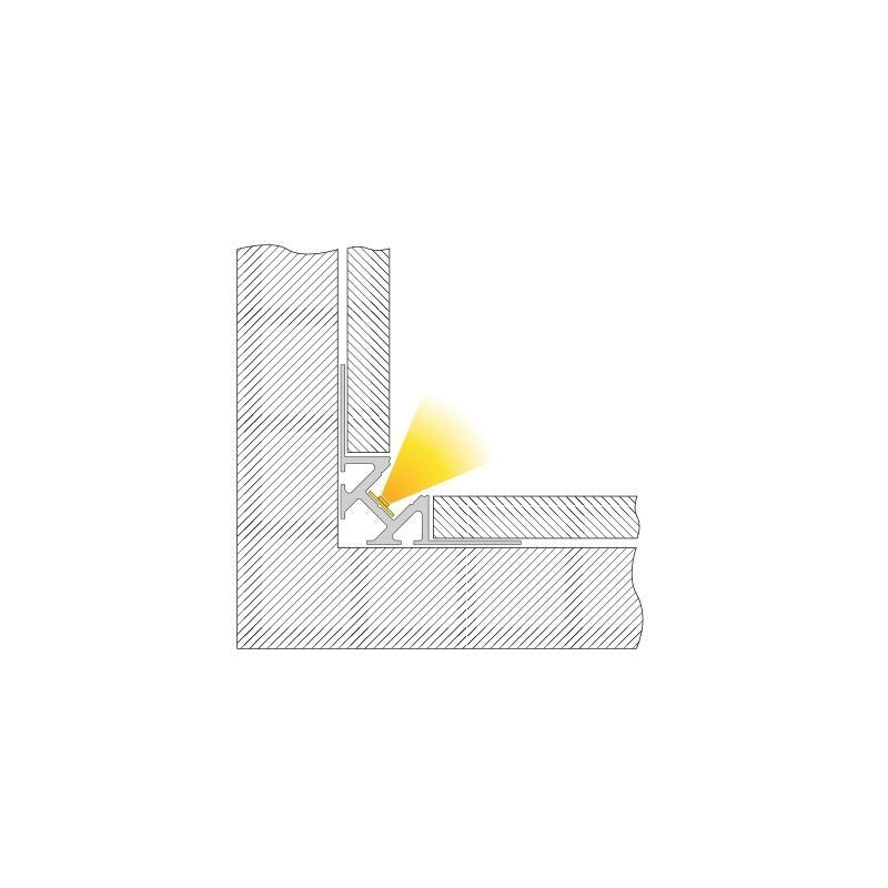 Deko-Light Fliesen-Profil Ecke innen EV-01-08  Silber-matt eloxiert