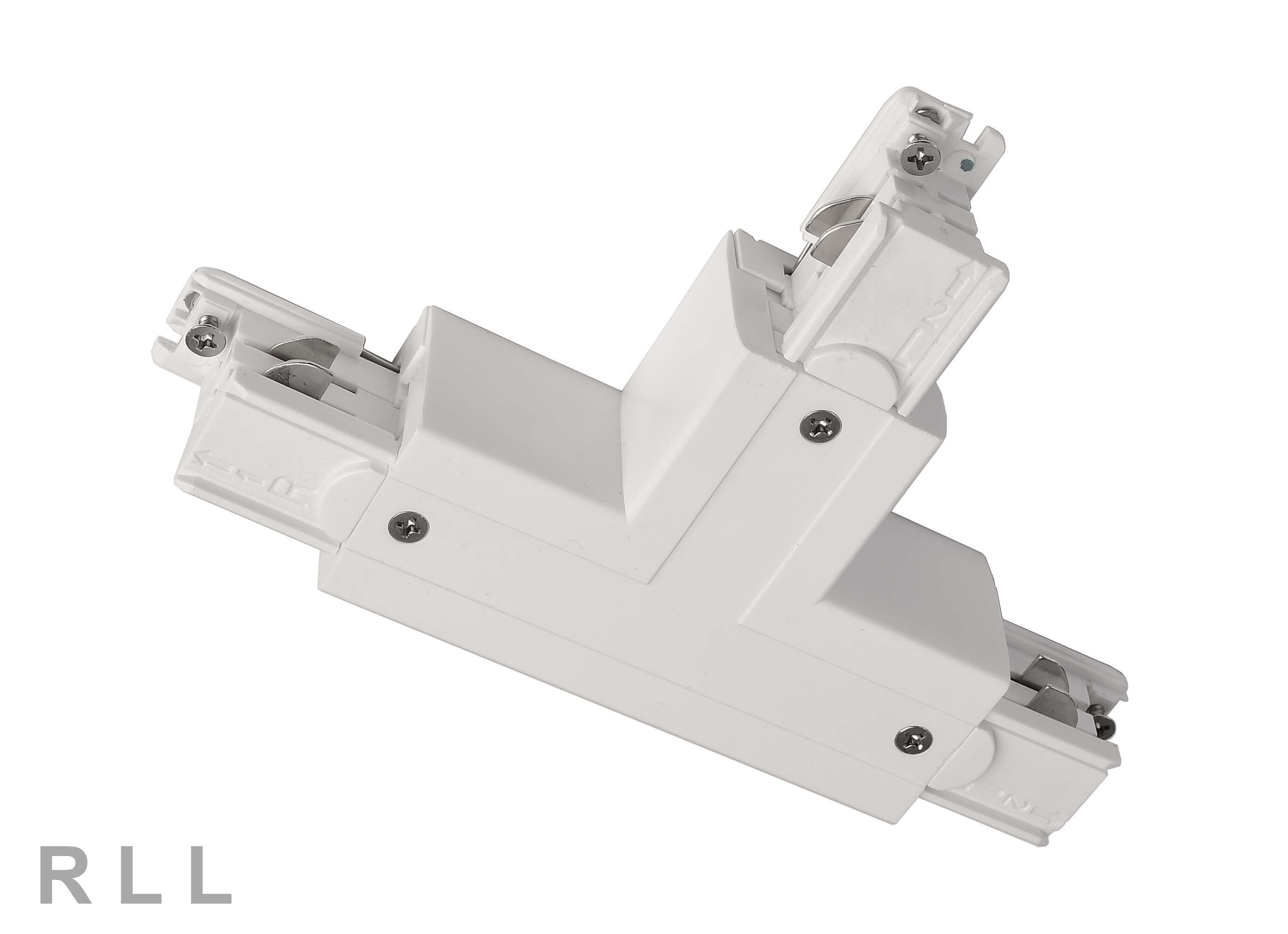 Deko-Light D Line T-Verbinder links-links-rechts mit Wechselmechanik  Verkehrsweiß RAL 9016