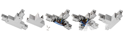 Deko-Light D Line T-Verbinder links-links-rechts mit Wechselmechanik  Fenstergrau RAL 7040