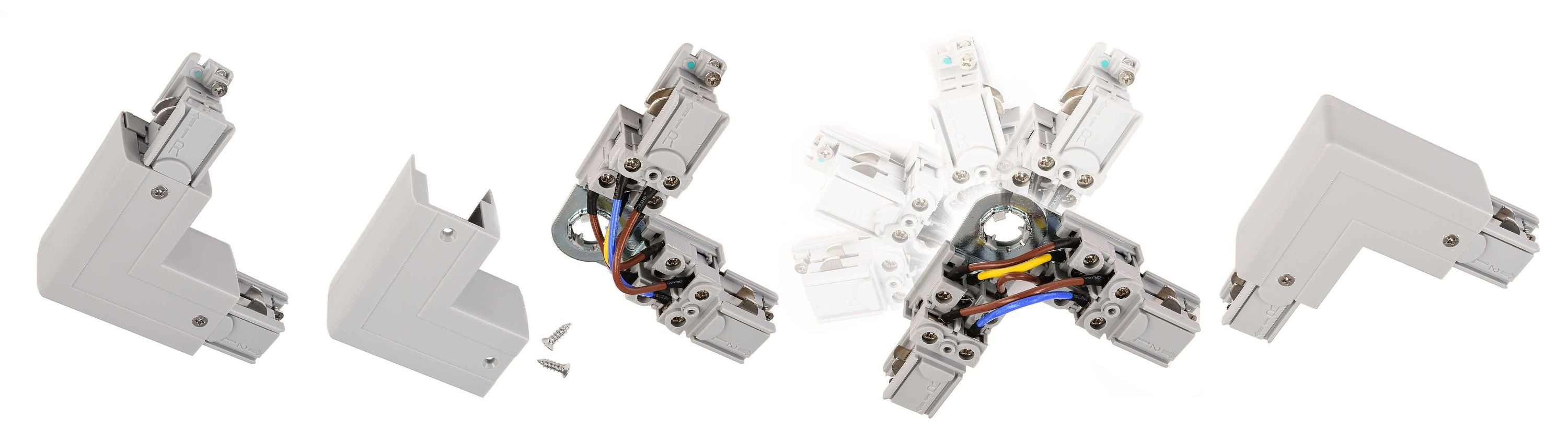 Deko-Light D Line 90°-Verbinder links-rechts mit Wechselmechanik  Verkehrsweiß RAL 9016