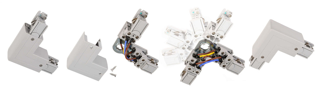Deko-Light D Line 90°-Verbinder links-rechts mit Wechselmechanik  Fenstergrau RAL 7040