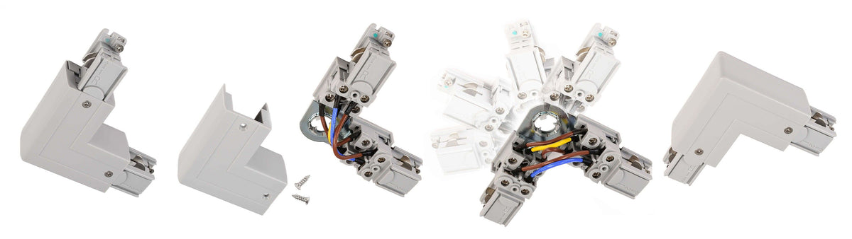 Deko-Light D Line 90°-Verbinder links-rechts mit Wechselmechanik  Fenstergrau RAL 7040