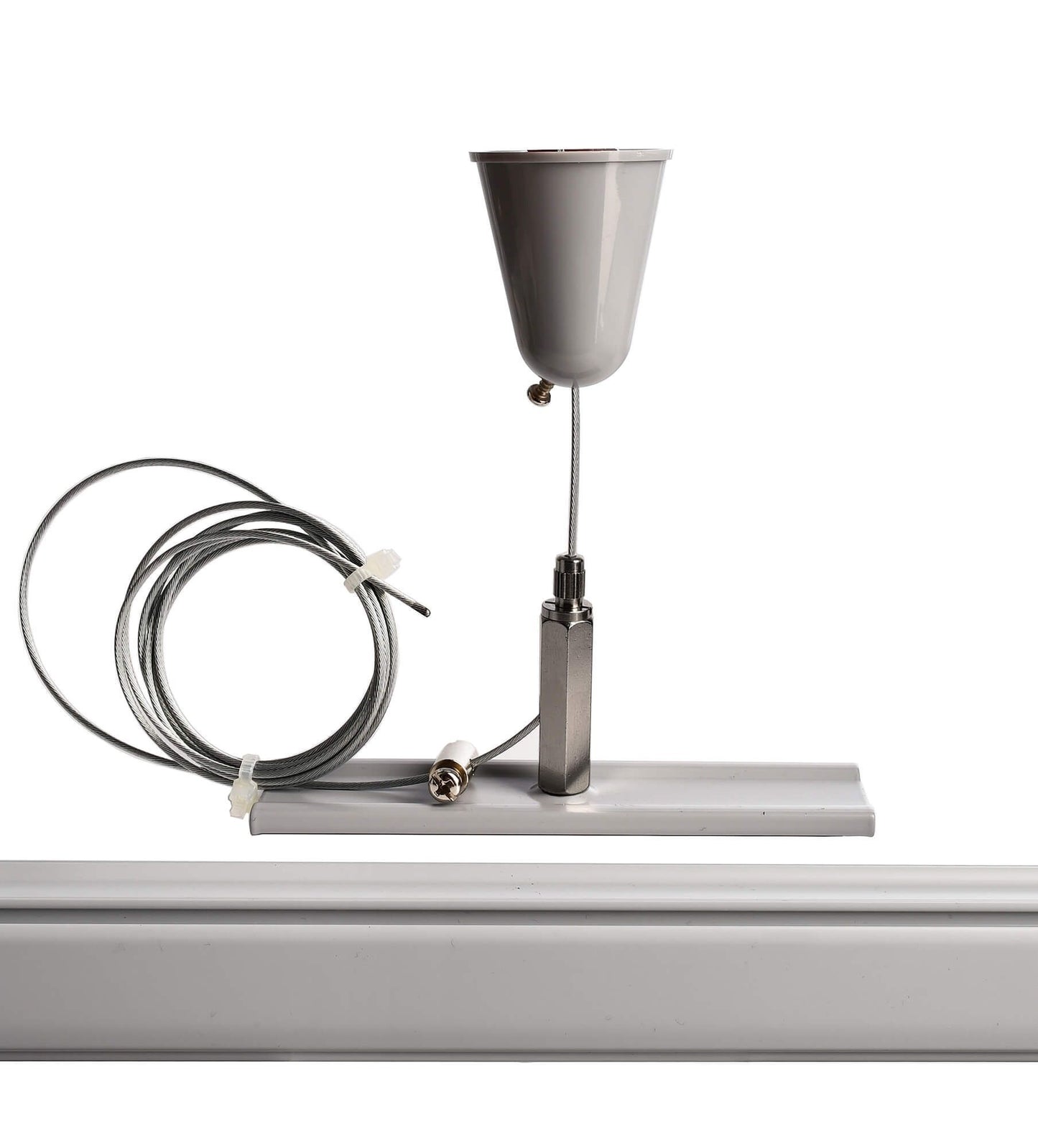 Deko-Light D Line Seilabhängungshalter mit Deckenrosette 1,5m  Fenstergrau RAL 7040