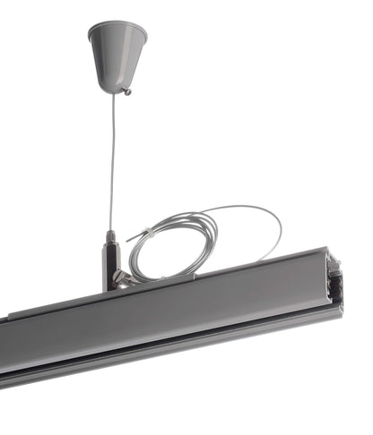 Deko-Light D Line Seilabhängungshalter mit Deckenrosette 1,5m  Fenstergrau RAL 7040