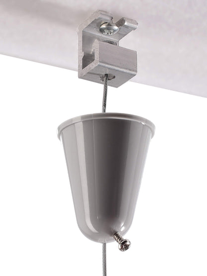 Deko-Light D Line Seilabhängungshalter mit Deckenrosette 1,5m  Fenstergrau RAL 7040