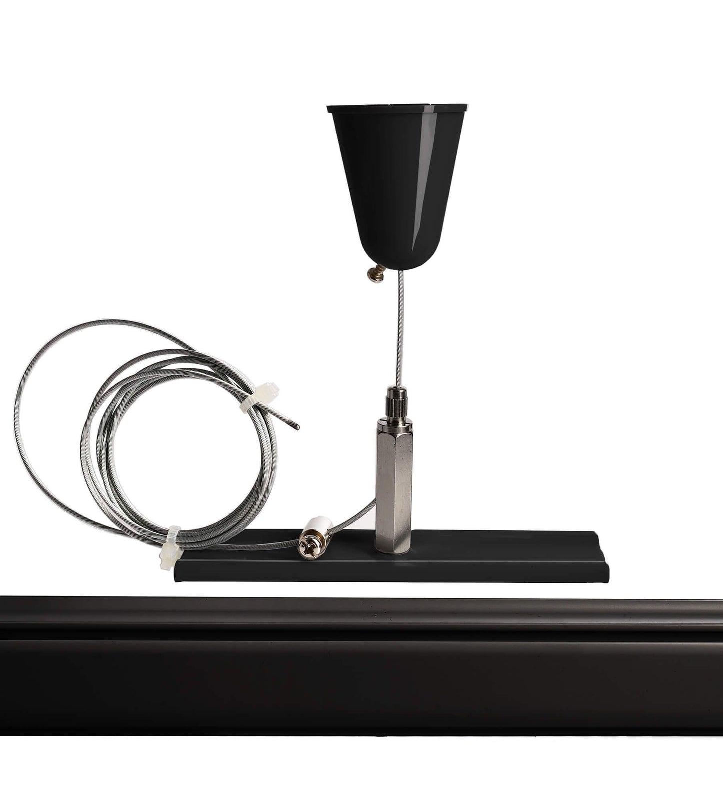 Deko-Light D Line Seilabhängungshalter mit Deckenrosette 1,5m  Graphitschwarz RAL 9011