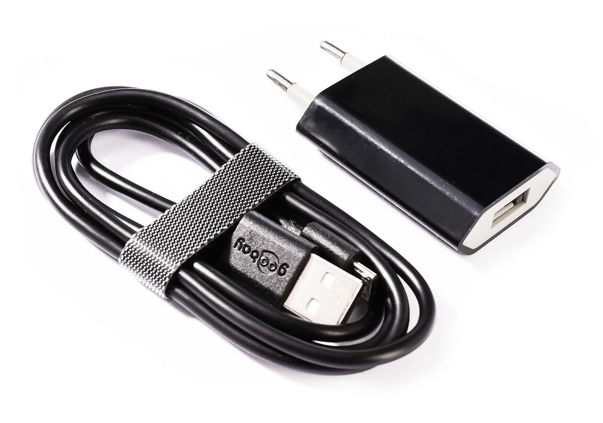 Deko-Light USB Steckernetzteil 5V DC, 1000mA mit Mikro USB Kabel  Schwarz
