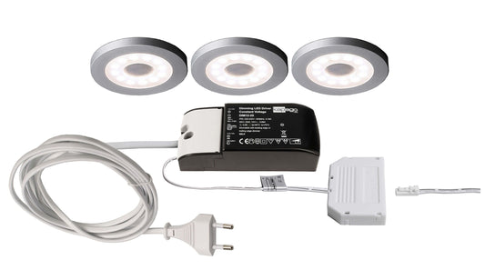Deko-Light Paty Rund 3er Bundle 2,5W Silbergrau RAL 7001