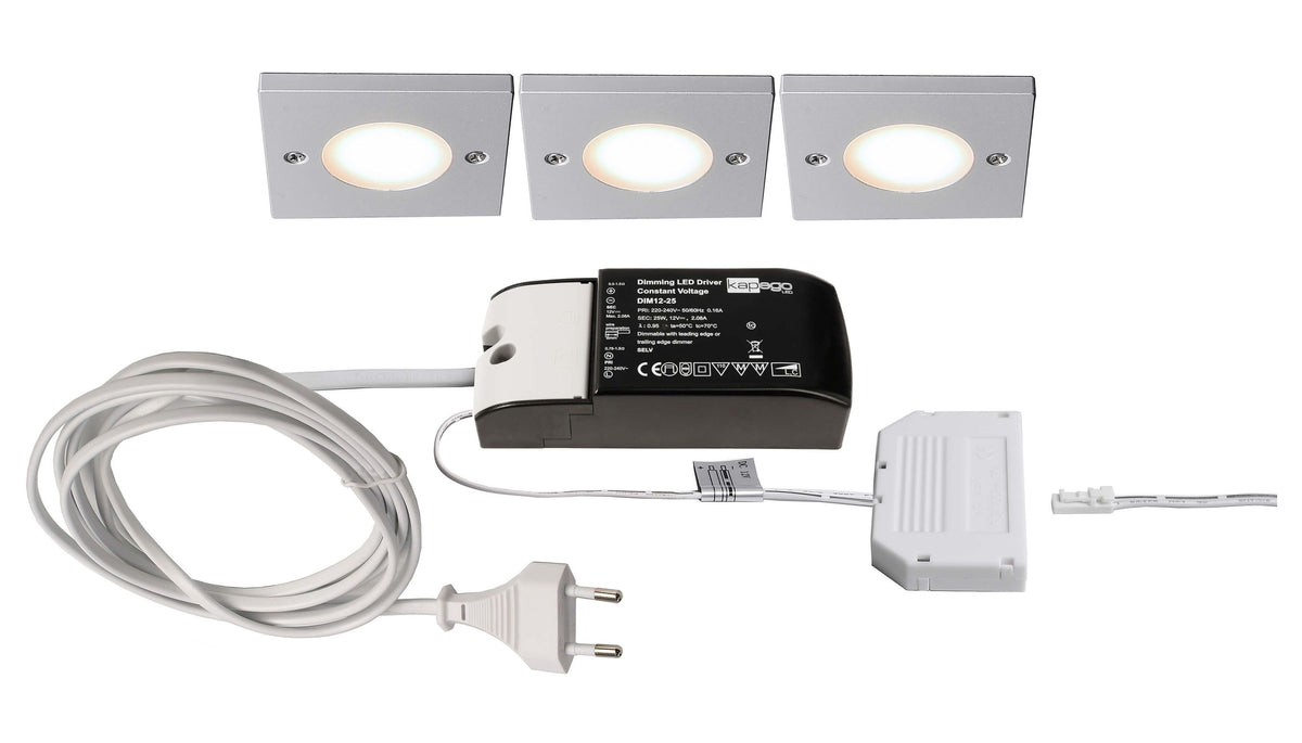 Deko-Light Fine I 3er Bundle 3W Silbergrau RAL 7001