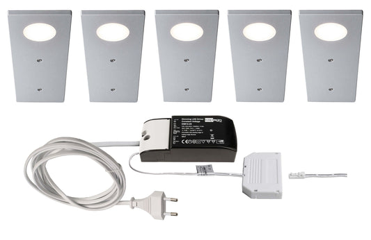 Deko-Light Fine II 5er Bundle 2,3W Silbergrau RAL 7001