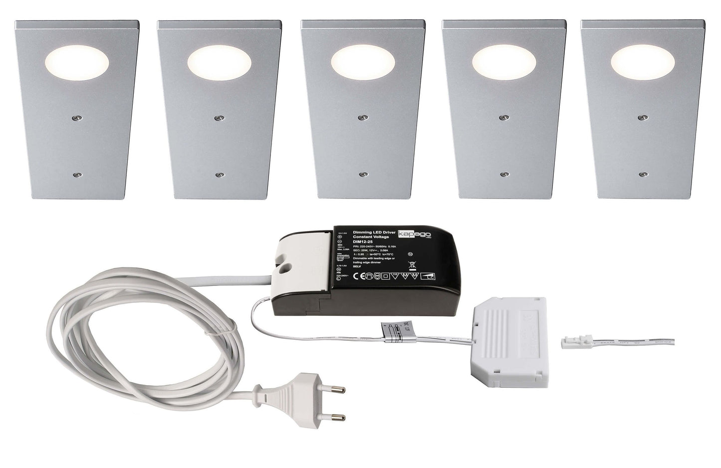 Deko-Light Fine II 5er Bundle 2,3W Silbergrau RAL 7001