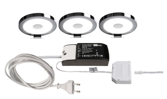 Deko-Light Spiegel Rund 3er Bundle 4,5W Silber Chrom