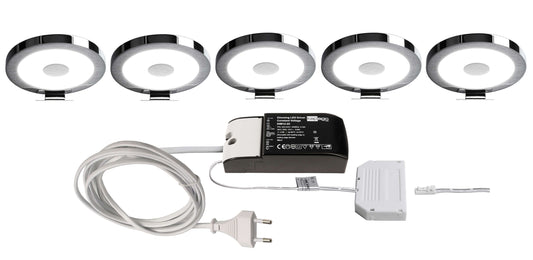 Deko-Light Spiegel Rund 5er Bundle 4,5W Silber Chrom