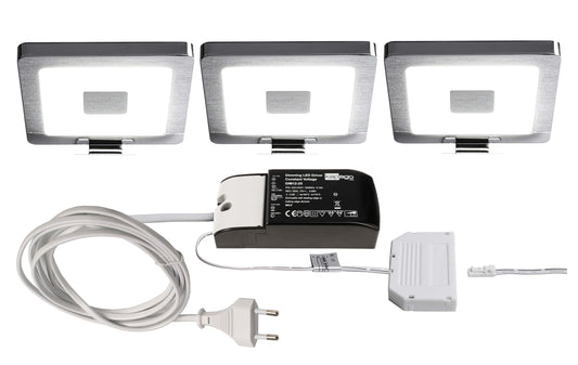 Deko-Light Spiegel Eckig 3er Bundle 4,5W Silber Chrom