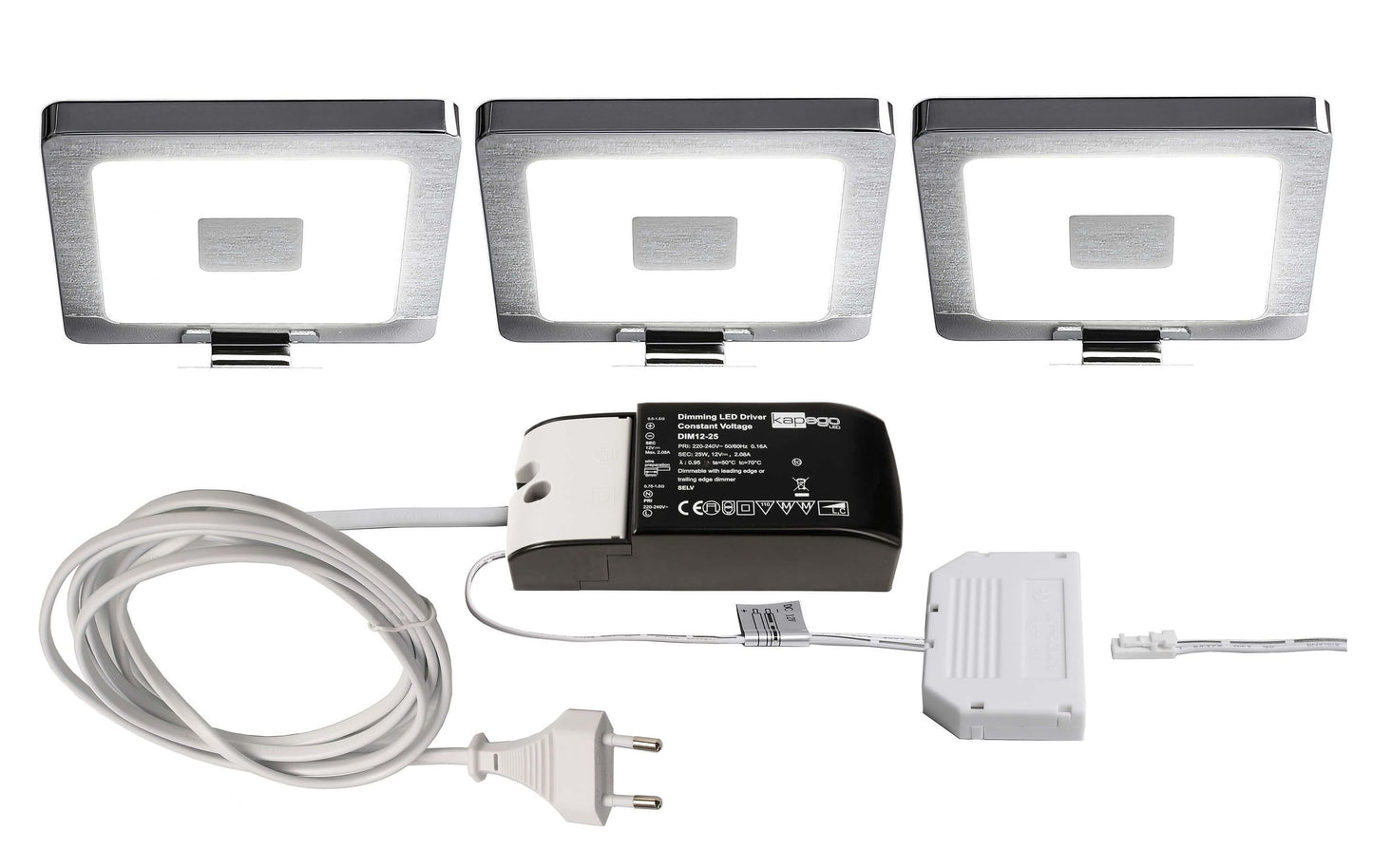 Deko-Light Spiegel Eckig 3er Bundle 4,5W Silber Chrom
