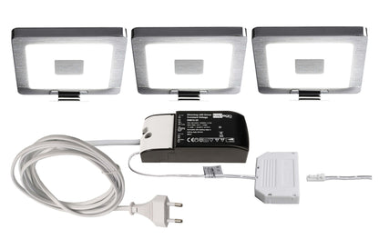 Deko-Light Spiegel Eckig 3er Bundle 4,5W Silber Chrom